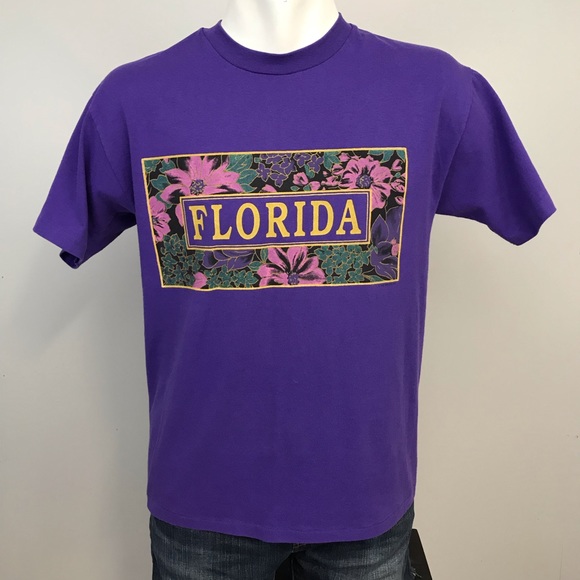 Vintage Florida Purple T Shirt L Single Stitch - Picture 1 of 6